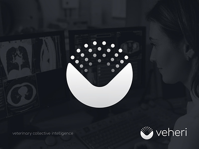 Veheri – Logo Design abstract brandforma branding circles clinic collaboration community diagnostic dots icon lab letter v logo logotype mark radiology sign teleradiology vet veterinary