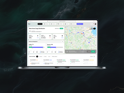 AI Logistics Dashboard app concept design discovery ui