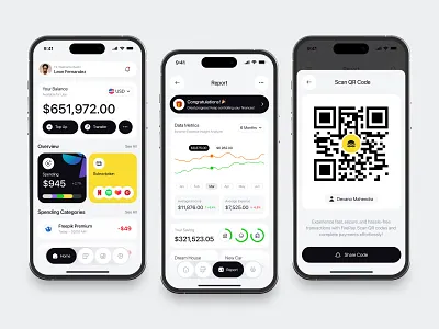 Personal Finance Mobile App account app chart clean design fireart menu spendings ui ux