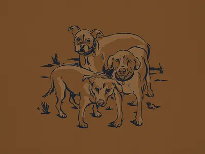 Cabin Pups Spot Illustration cabin design dogs drawing fort worth illustration illustrator procreate puppies pups roughened spot illustration texture