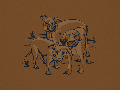 Cabin Pups Spot Illustration cabin design dogs drawing fort worth illustration illustrator procreate puppies pups roughened spot illustration texture