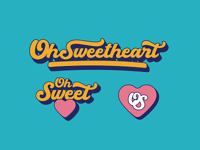 Oh Sweetheart Logo Design 70s brand identity branding graphic graphic design graphic designer logo logo design logo designer logo family logo pack logo suite logos logotype retro retro brand retro logo vector vintage vintage logo