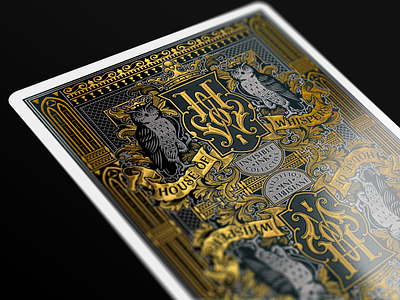 HOW / Back Design coat of arms creast crwon design drawing gold illustration luxury monogram playing cards premium
