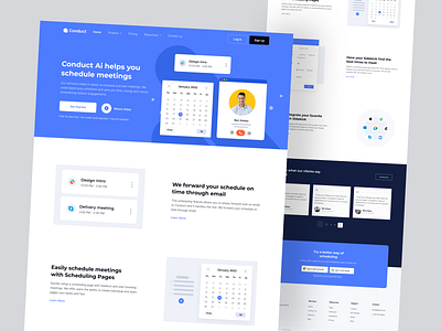 Meeting Arrange Landing Page - Conduct colorful ui design design landing page meeting arrange ui ui design resource 2022 ui resources uiux design uiux design agency web design web design 2022 web template website design