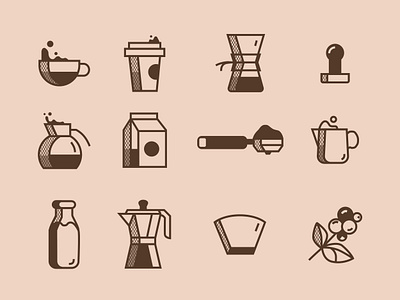 Coffee Icon Set branding design icons vector