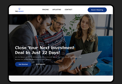 TRIG MONKEY consultant estate landing page uiux webdesign website