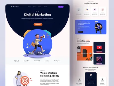 Market Boss Digital Marketing Agency Website 3d agency agencyhomepagedesign business creativewok designconcept designidea designinspiration digitalagency hero illustration landingpage minimal servicss uiuxdesigner webdesign websitedesign websites webuiux