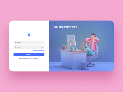 Simple login screen clean concept design login plataform screen ui user ux web