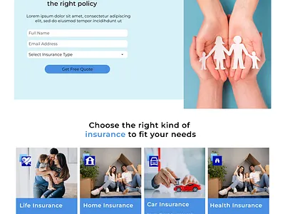 An insurance company website design on figma. practice purpose. design ui ux website