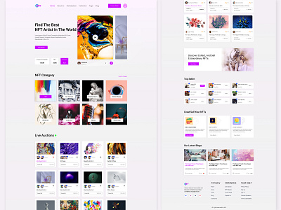 NFT Website, Digital Products Landing Page Template Design design designerforux header landing page nft landing page nft website template design uiux design web design web template website