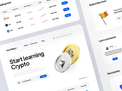 HBX :: Crypto Landing Project blue clean crypto design hero header landing light minimal ui ux web