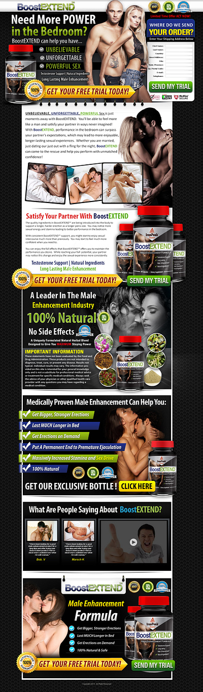 Male Enhancement Landing Page Design freelancer web designer male enhancement