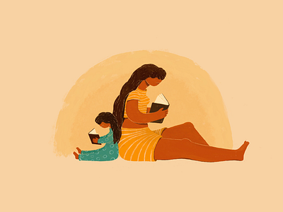 Reading together book illustration books illustration motherhood reading