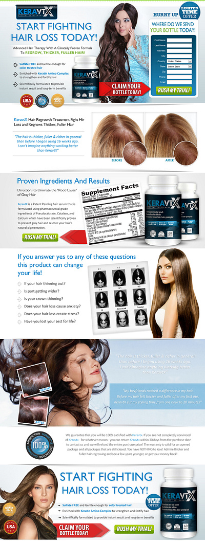 Hair Loss Landing Page Design freelancer web designer