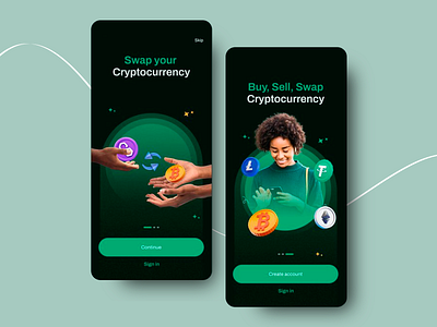 Crypto Exchange Mobile App app design bitcoin exchange blockchain crypto crypto app crypto swap digital wallet ethereum wallet exchange finance futuristic design mobile app mobile exchange modern interface nft platform trading app ui design ux design ux ui web3 design