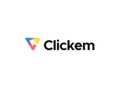 Clickem - Visual identity agency blue branding design fabulo identity logo marketing red vector yellow