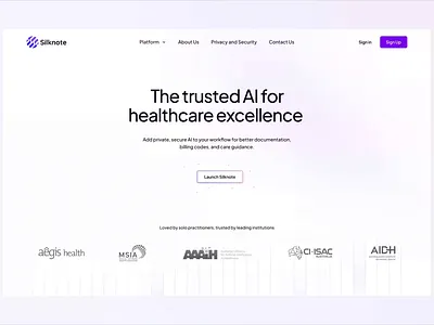 Silknote - Website Overview animation clinic website graphic design health ui healthcare healthcare startup landing page med tech medial website medical care medical landing page motion graphics online doctor appointment saas syngri ui ux web web site website