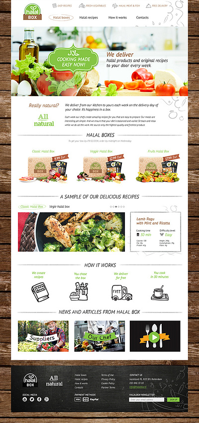 Halal Box Website Home Page Design template page designer