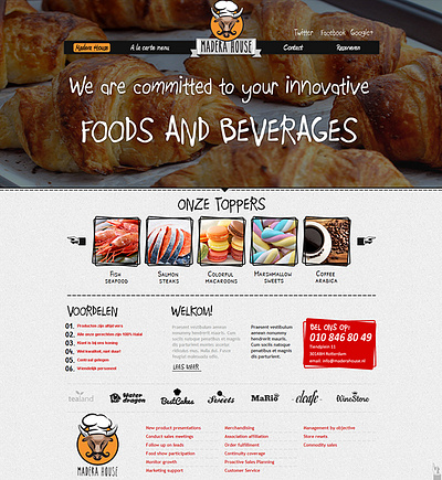 Restaurant Website Design template page designer