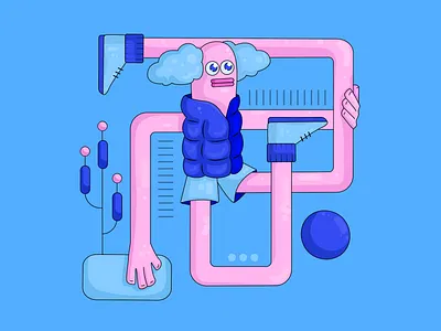 Involute folks 2 animation charactor dribbble graphic design illustration illustrator motion graphics