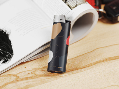 Plastic Gas Lighter Mockup PSD accessory branding fire flame gas lighter mockup plastic smoke spark