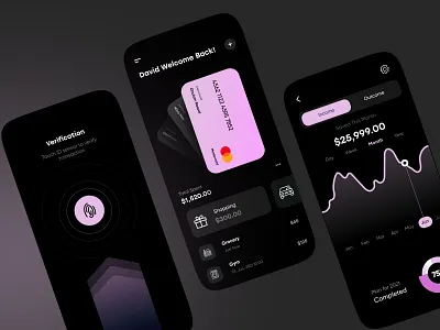 Financial Mobile App Design | UX/UI app awesome beautiful best black business clean cool design digital financial graphic design illustration interactive mobile modern responsive ui ux visual