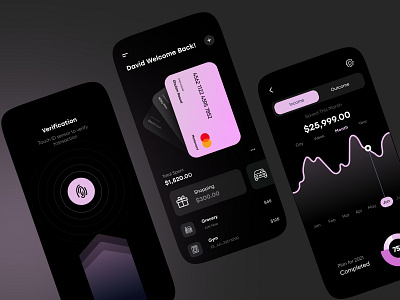Financial Mobile App Design | UX/UI app awesome beautiful best black business clean cool design digital financial graphic design illustration interactive mobile modern responsive ui ux visual