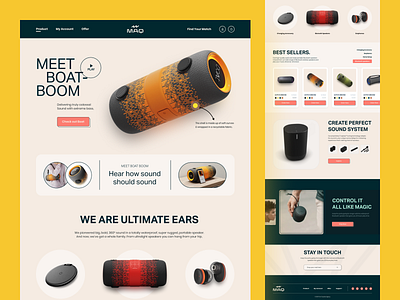 Portable Speaker Store Website. bluetooth colourful design dribbble2022 ecommerce homepage minimal music orix portable speaker product product design project saas sajon sound speaker ui web design