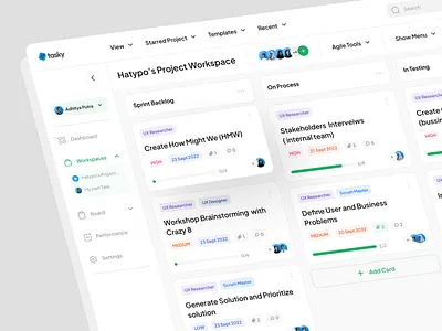 Tasky - Project Management Dashboard clean dashboard dashboard design dashboard ui design management product product design project management task management ui