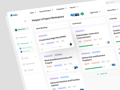 Tasky - Project Management Dashboard clean dashboard dashboard design dashboard ui design management product product design project management task management ui