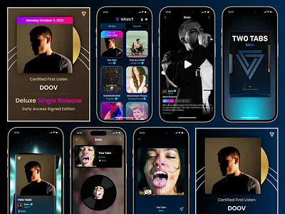 VAULT - Doov Deluxe Single Drop album app design blockchain brand design digital designer graphic design logo logotype music poster design posters product design single solana ui ui design ux ux design web3