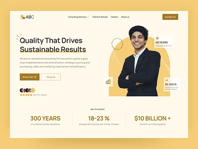 Consultation Website Header advice agency consult consultation creative dailyui design flat header hero area hero section landing page logo minimal trendy ui design ux design web design web header website