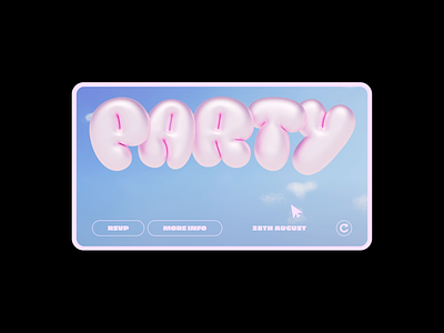 Party 3D Balloon Type Web Interaction 3d animation balloon cinema 4d desktop interaction motio party pink redshift sky typography ui website