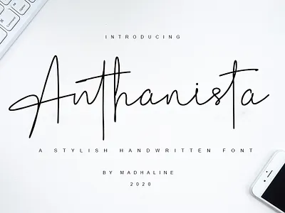 Anthanista a stylish handwritten font​​​​​​​ watermark