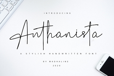 Anthanista a stylish handwritten font​​​​​​​ watermark