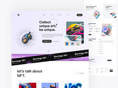 NFT website - exploration creative crypto cryptoart cryptocurrency design minimal nft product ui ux website