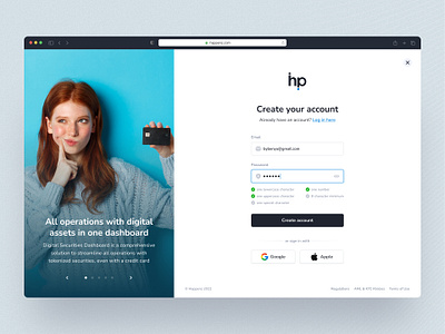 Create account page account page create account figma form interface log in login login page sign in sign up signin signup split screen ui user interface