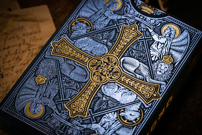 The Cross Playing Cards ⚜️ pt. III ace of spades design engraving etching illustration lamb of god lion of judah peter voth design playing cards tuck box vector woodcut