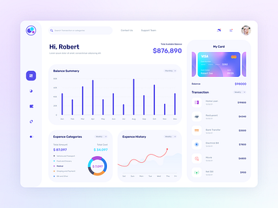 Dot Bank bank dashboard dashboard figma inpetor mehediuid modern design ui uilooks ux wallet web application