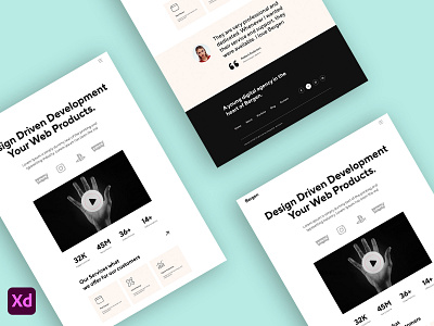 Bergen - Digital agency website UI design adobe xd clean design flat illustration agency ui web web design