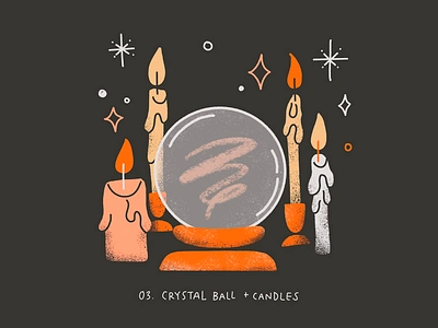 Crystal Ball + Candles candle candles creepy crystal ball cursed design doodle fortune teller halloween illustration haunted illustration illustrator october potion procreate spooky witch witches