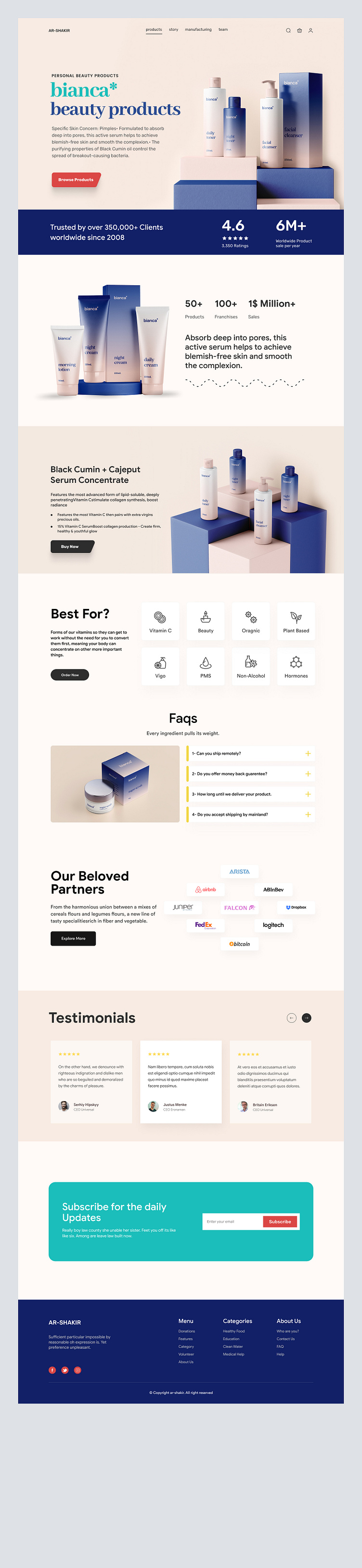 Shopify Landing Page for Beauty Product by Mike Taylor for Shopified on ...