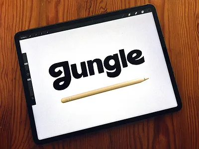 Jungle - logotype agency bold calligraphy casual custom design flow fun iconic identity jungle lettering logo playful process procreate script strong style type