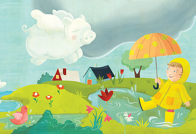 When You See a Cloud - children's book childrens book illustration childrens books childrens illustration clouds illustration kidlitart kids books kids in nature nature spring summer weather whimsical