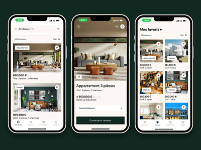 Real Estate iOS App 🏡 appartement architecture building clean decoration favorite home homeware interior ios iphone list listing mobile app price real estate ux