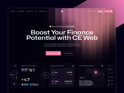 Crypto Exchange Web Platform bitcoin blockchain crypto crypto wallet cryptocurrency design ebanking ethereum finance finance management finances financial fintech trade trading ui ux wallet web web design