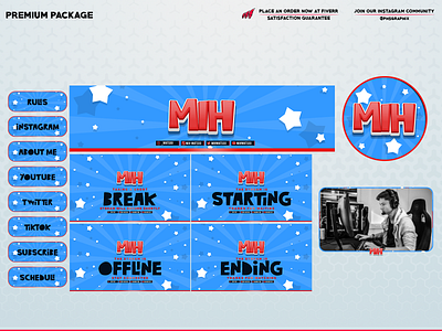 Cartoonish theme for this twitch setup! branding design illustration layout logo streaming twitch twitch overlay ui vector