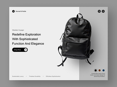 Ecommerce website landing page bag balck button buy cart concept cta ecommerce fashion furniture home homepage landingpage luxury minimal mockup shop shopping web design white