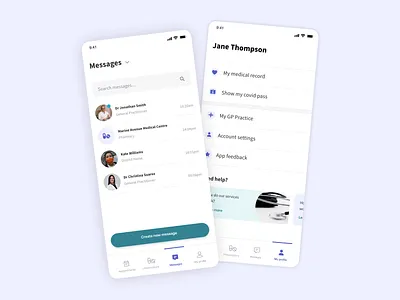 e-Consult app app healthcare interface medical mobile ui