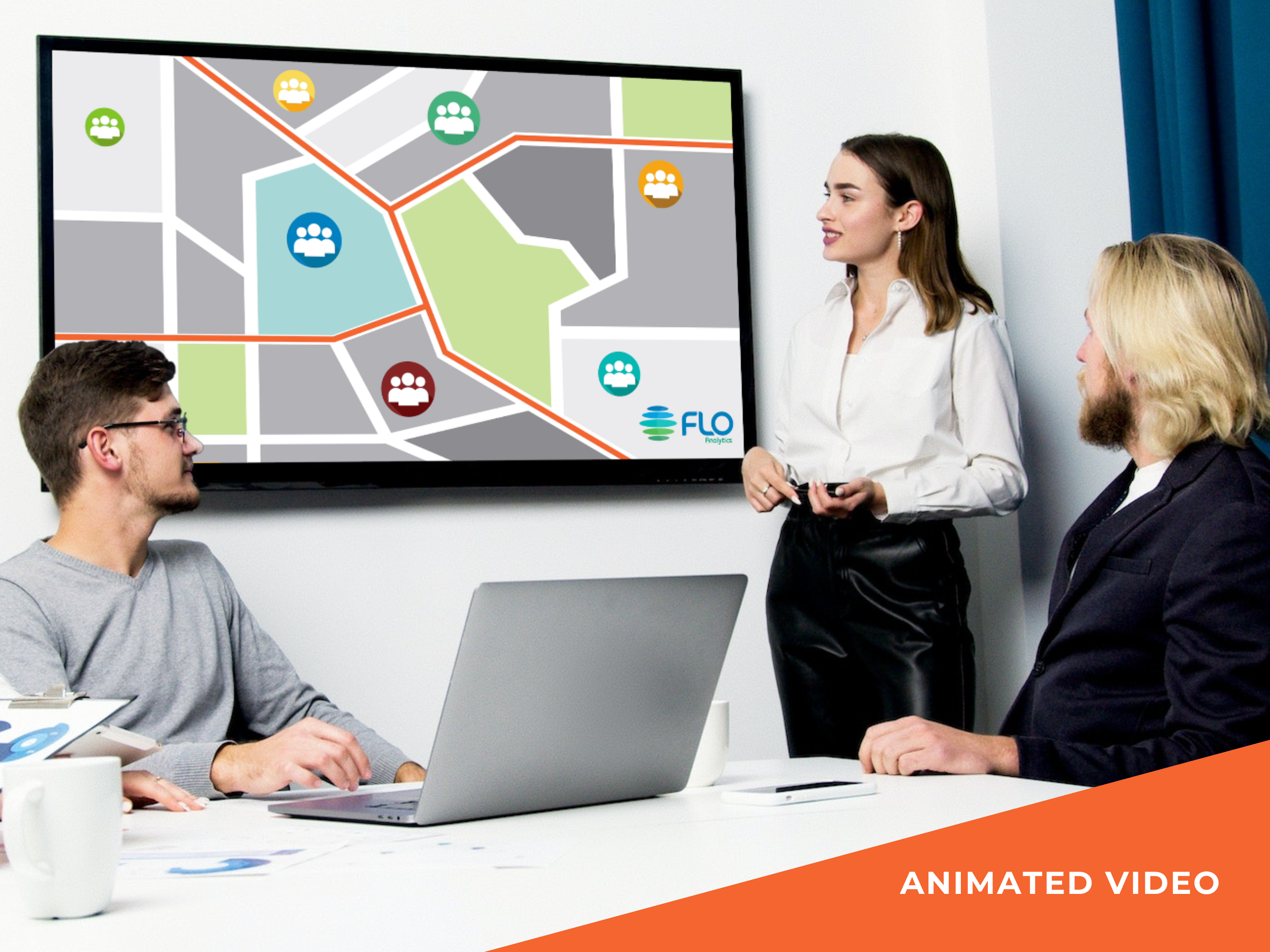 Flo Analytics redistricting software promotional video animation motion graphics vector video